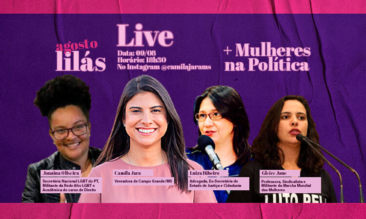 Live vai debater a importância da participação das mulheres na política para a redução da violência de gênero
