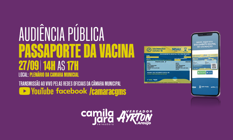 Passaporte de vacina será discutido em audiência pública